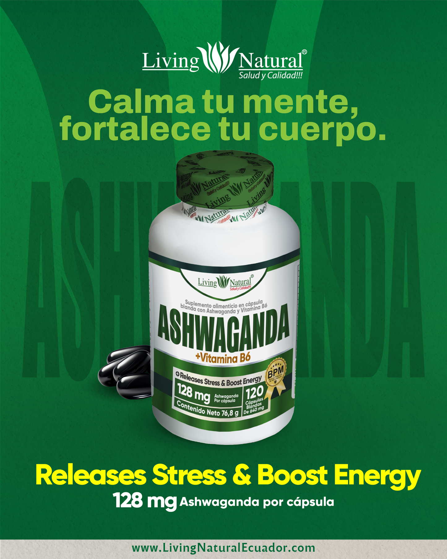 ASWAGANDA | CÁPSULA BLANDA FRASCO X100