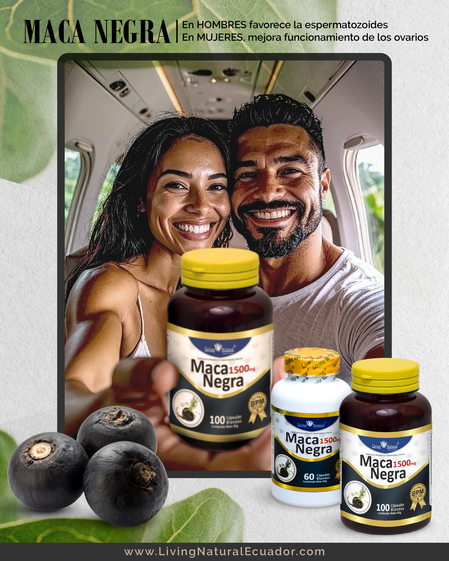 MACA NEGRA - CÁP BLANDAS - FRASCO - X60, X100 - 1000mg