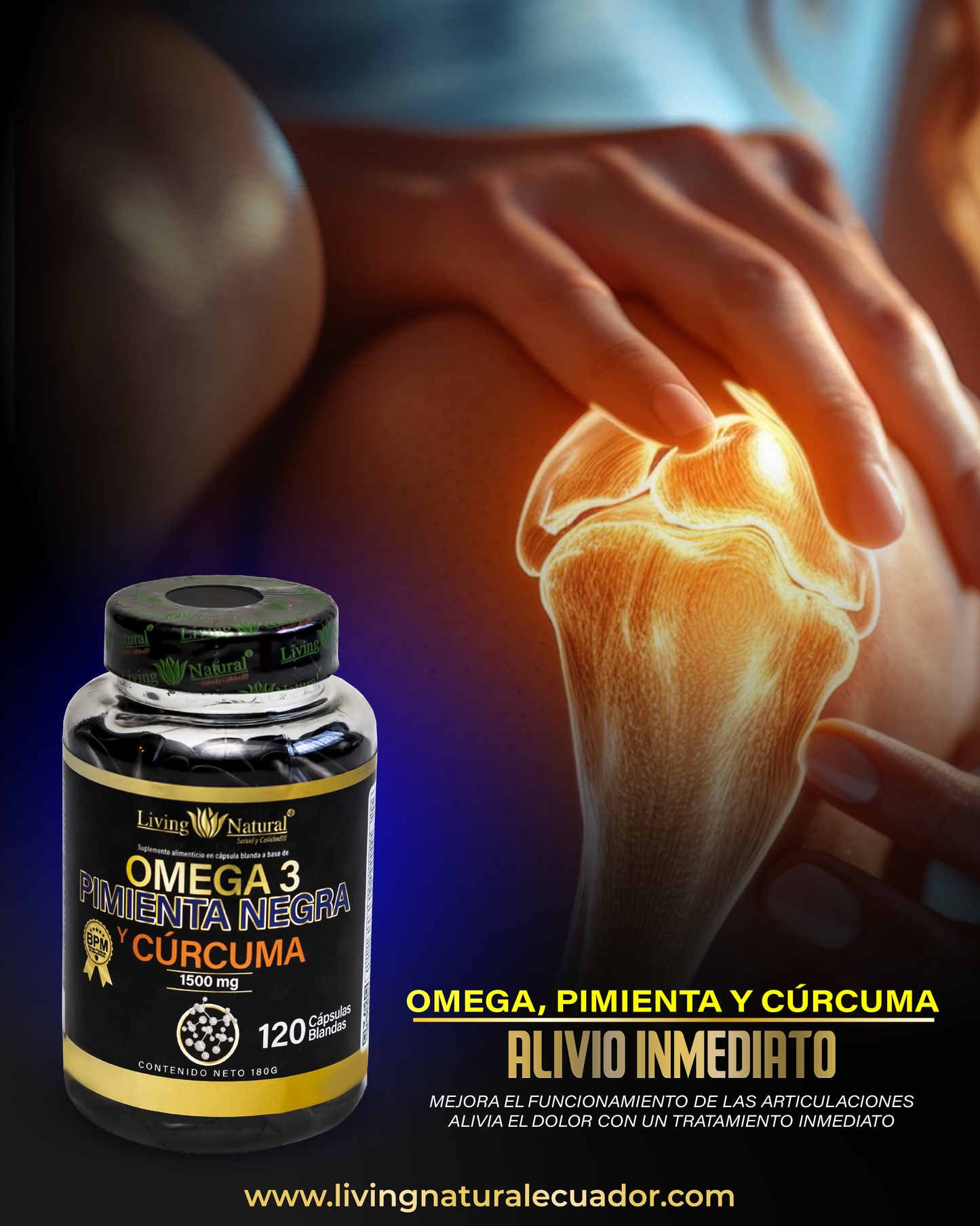 OMEGA, PIMIENTA Y CÚCUMA- CÁP BLANDAS - FRASCO - X100 - 1500mg