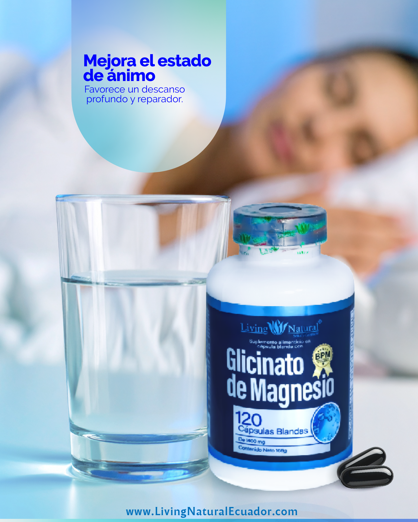 GLICINATO DE MAGNESIO | 1400 MG | X120 CÁPSULAS