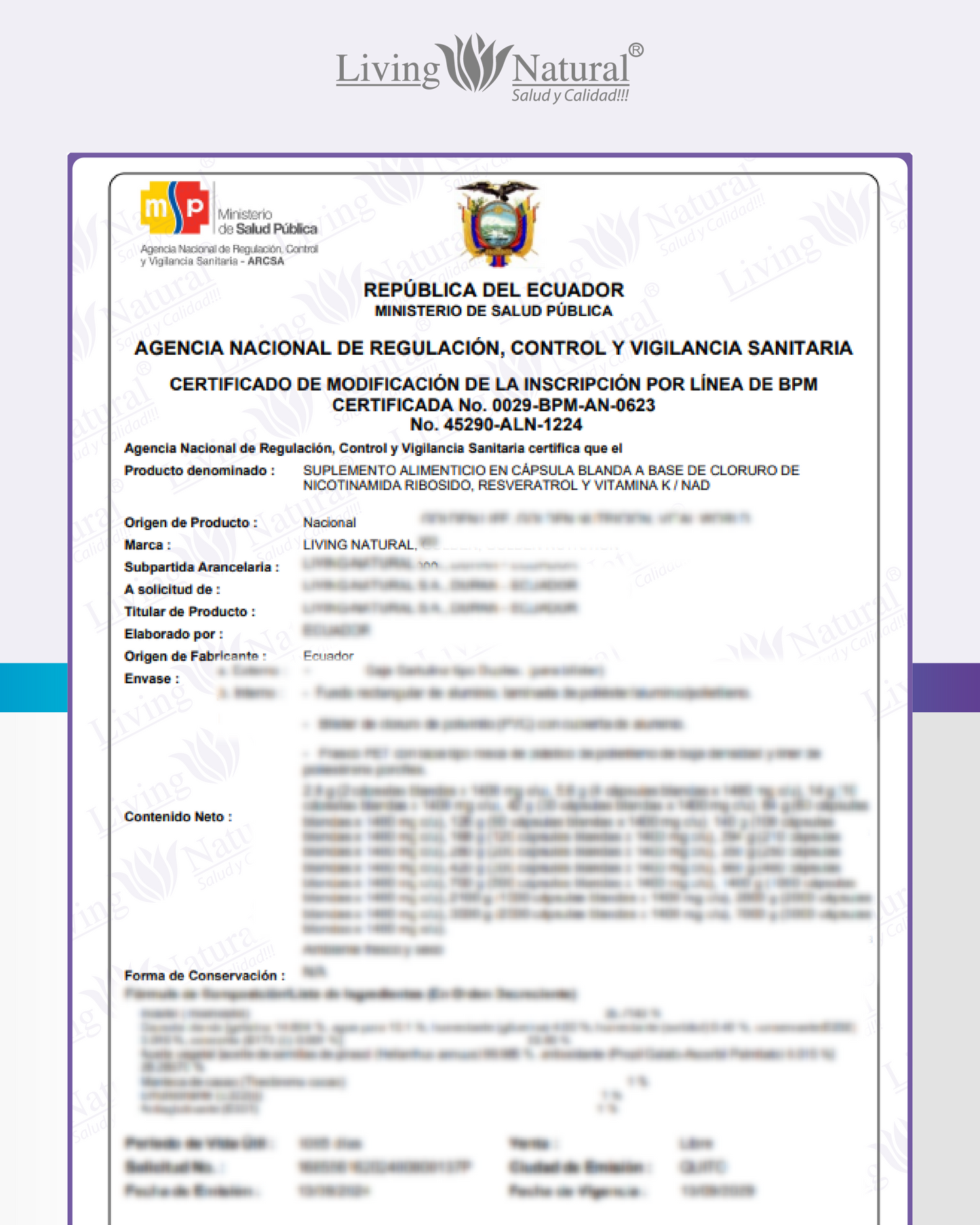 NAD+ RESVERATROL+ VITAMINA K 1500mg | X90
