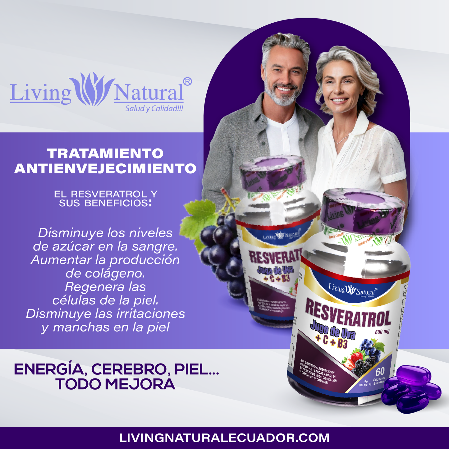 RESVERATROL CÁPSULA BLANDA FRASCO | X30, X60 | 600 mg