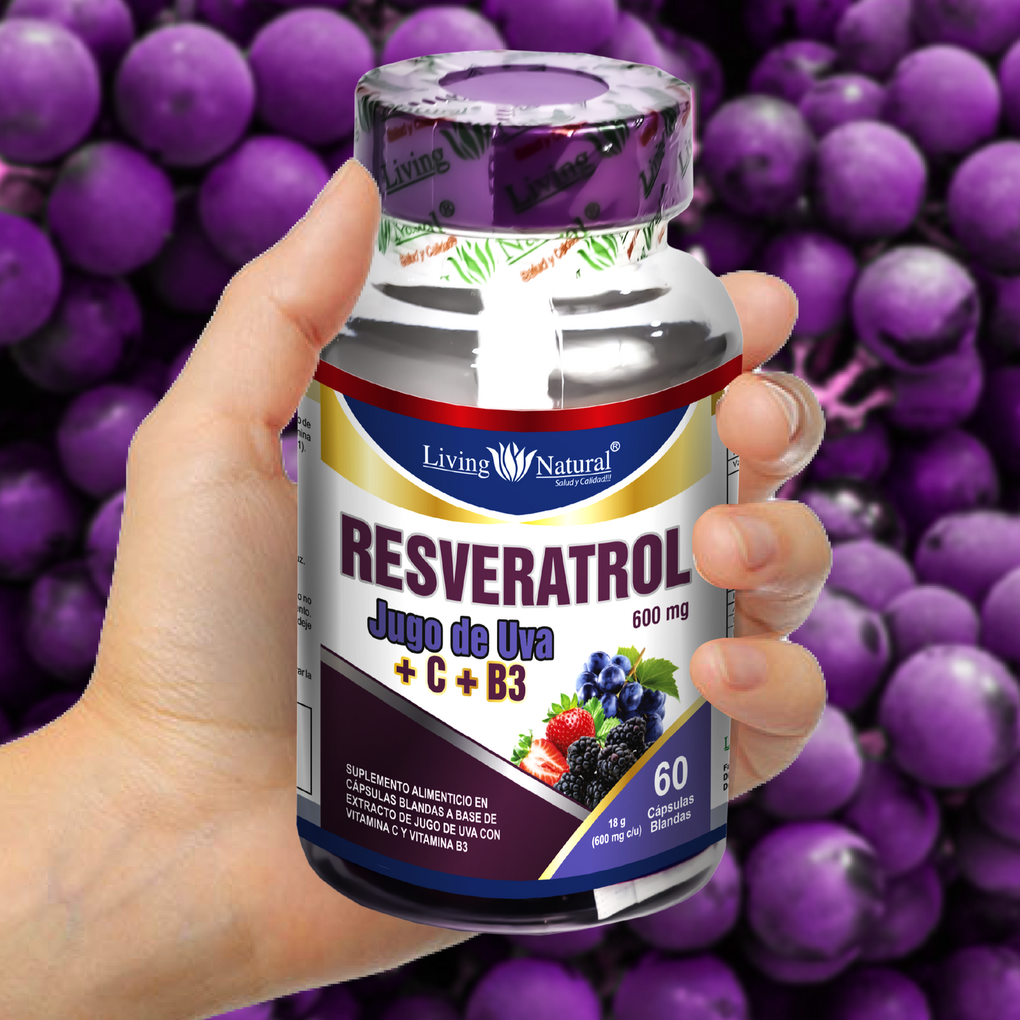 RESVERATROL CÁPSULA BLANDA FRASCO | X30, X60 | 600 mg