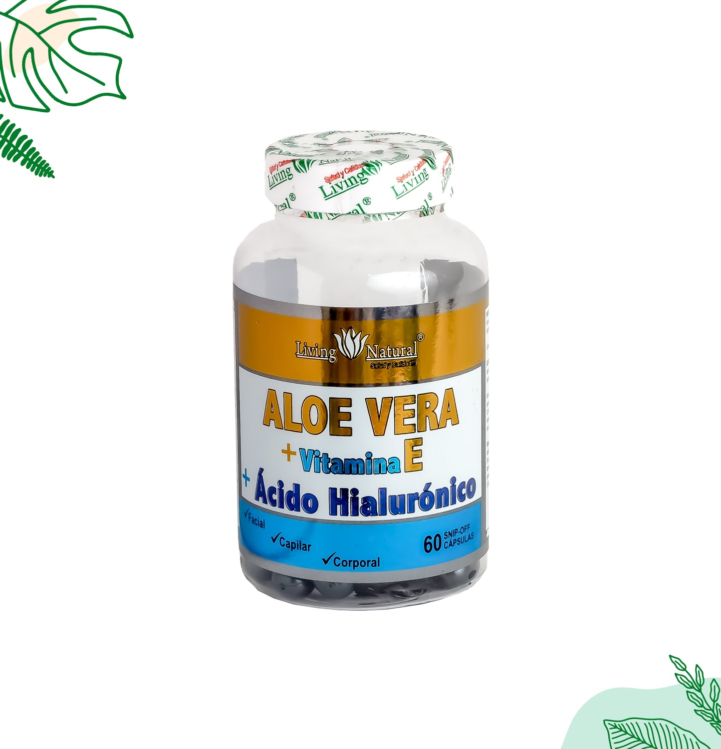 ALOE VERA FACIAL + ÁCIDO HIALURONICO | 600 mg | 60X