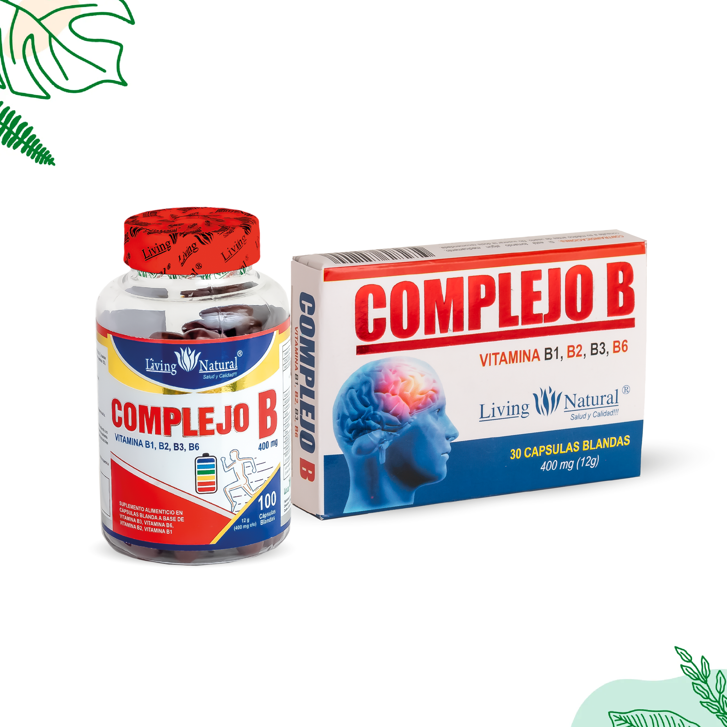 COMPLEJO B | 400 Mg | X100, X30 – Living Natural Ecuador