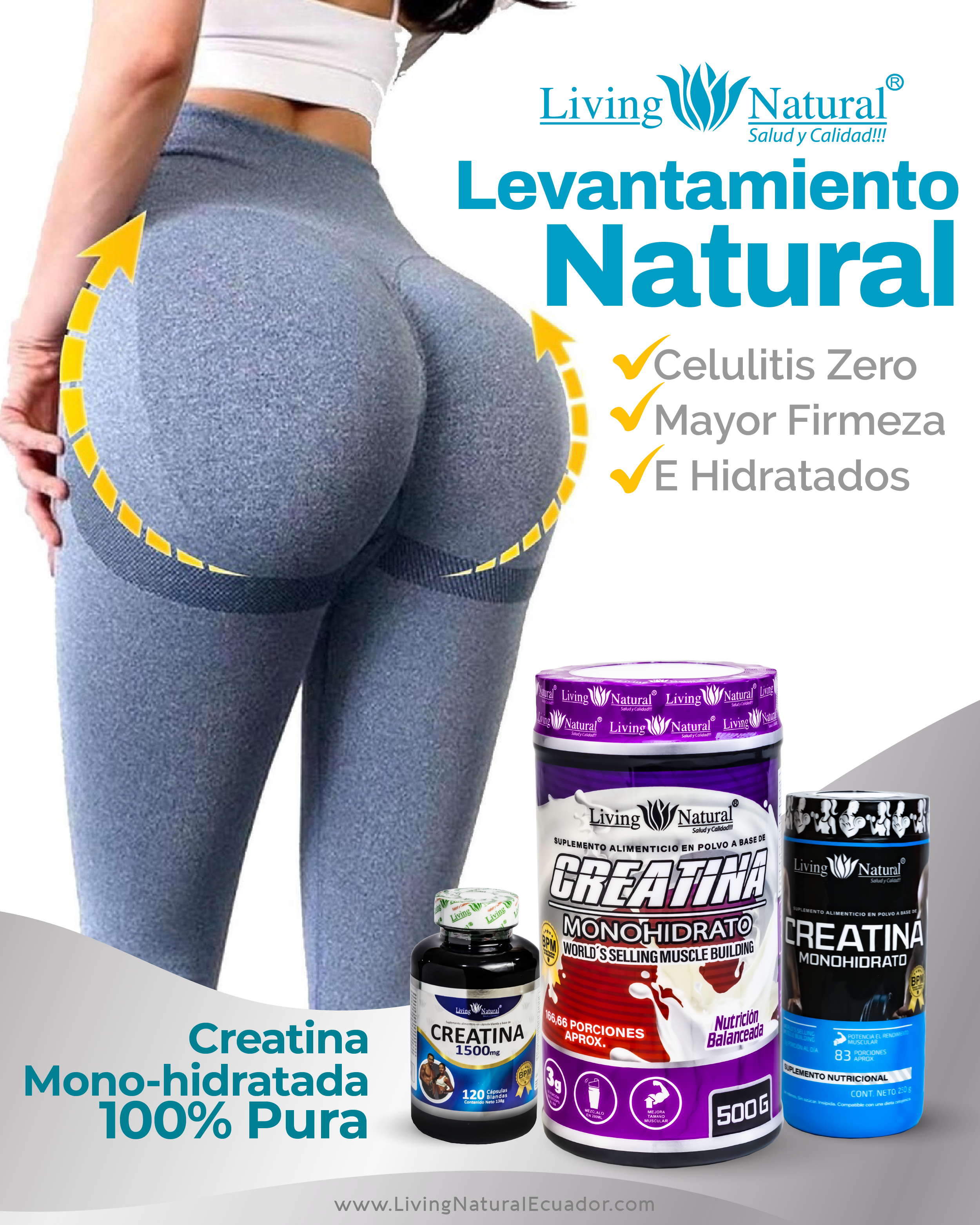 Creatiana CREATINA MONOHIDRATADA | 250g | 500 g | 120 CÁPSULAS de 1500 MG C/U ...