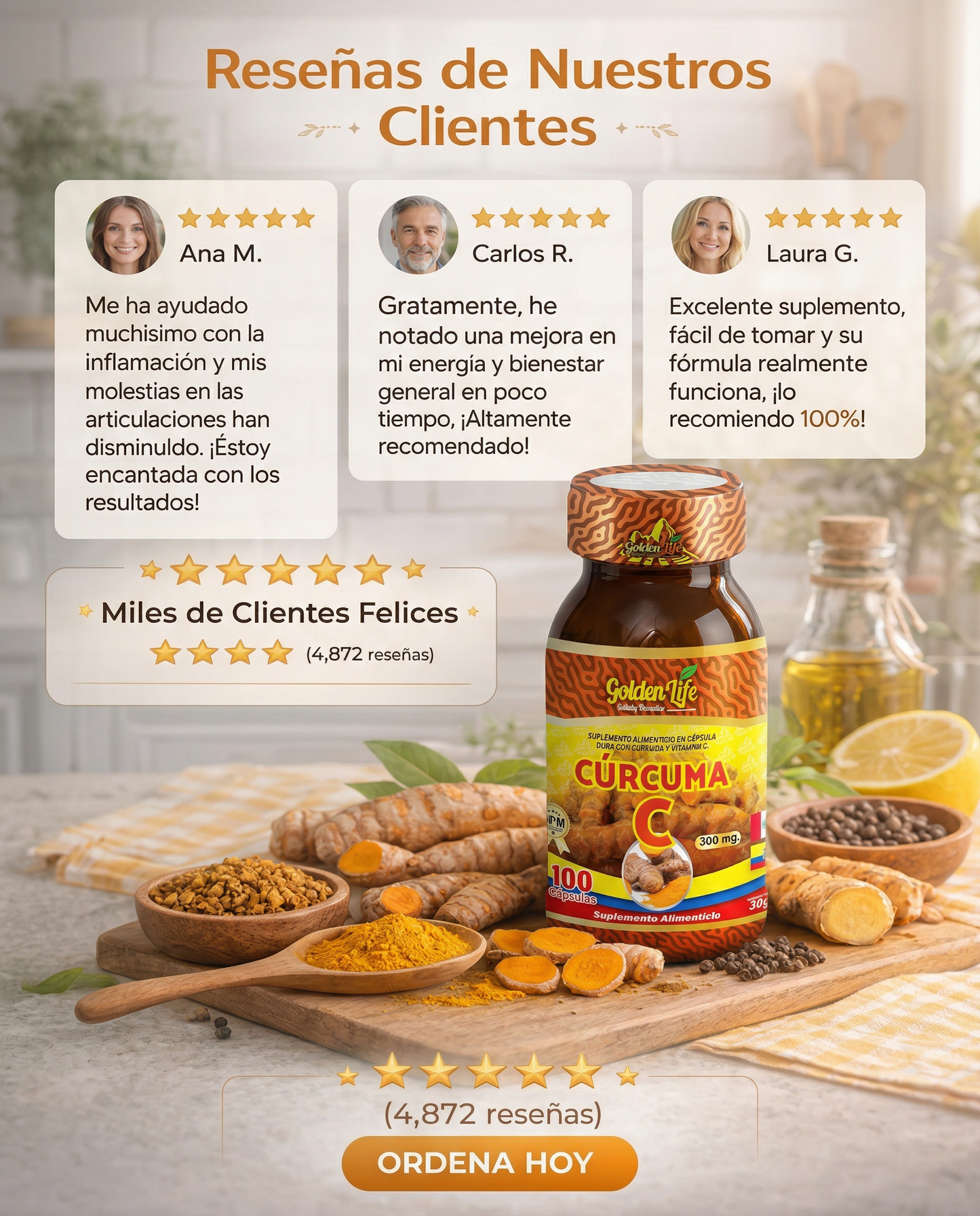 CURCUMA + C GOLDEN LIFE X100
