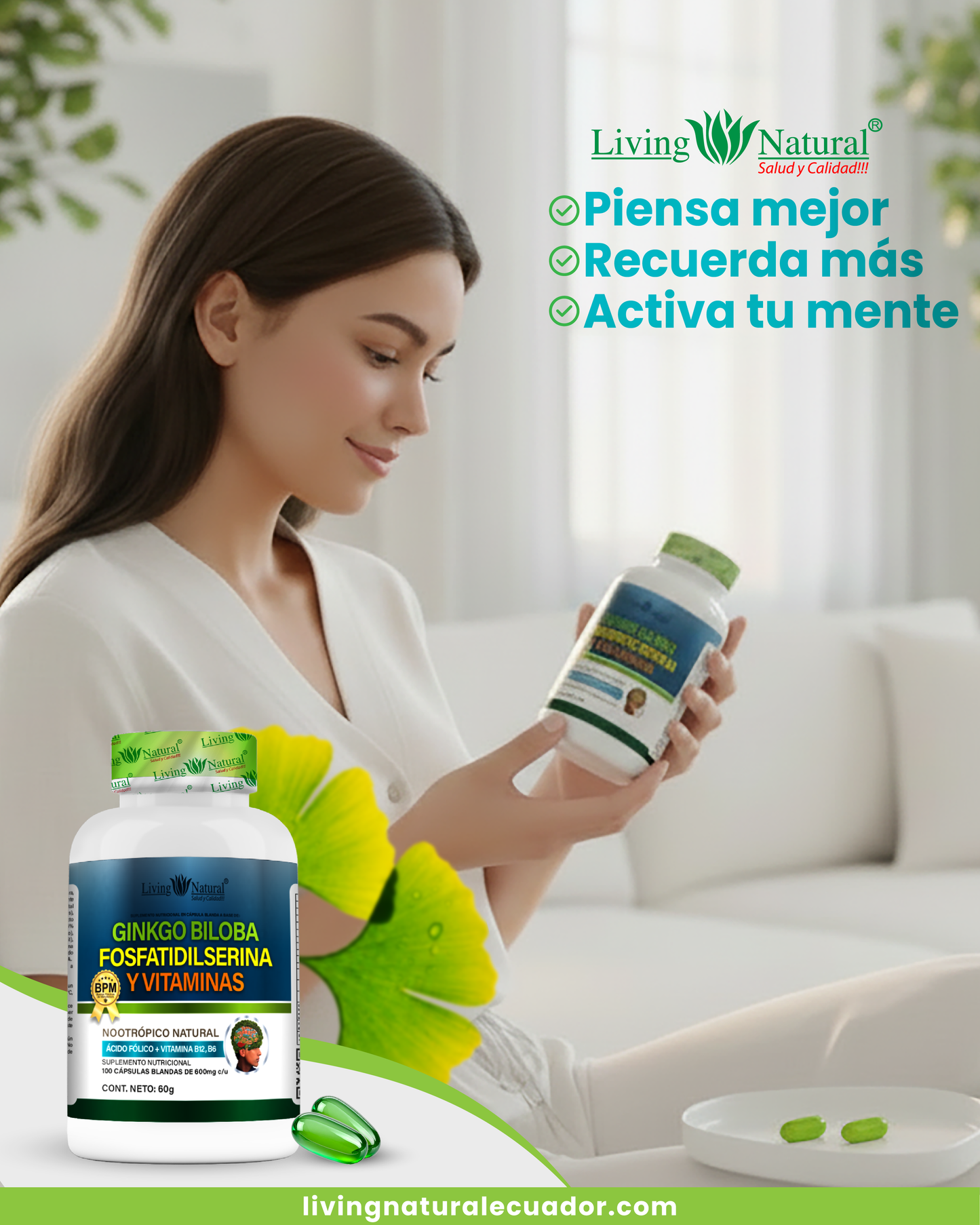 GINKGO BILOBA, FOSFATIDILSERINA Y VITAMINAS X 100