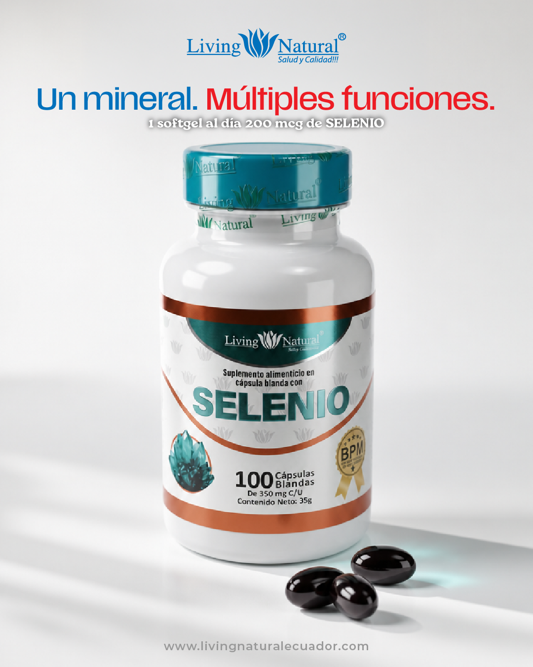 SELENIO 350 MG / 100 CÁPSULAS BLANDAS
