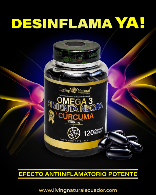 OMEGA, PIMIENTA Y CÚCUMA- CÁP BLANDAS - FRASCO - X100 - 1500mg