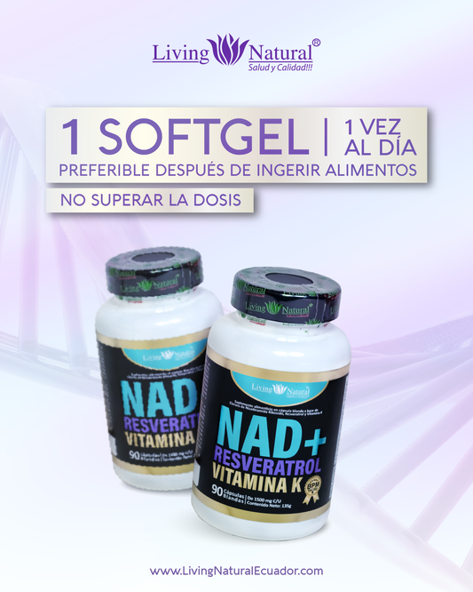 NAD+ RESVERATROL+ VITAMINA K 1500mg | X90